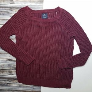 American Eagle chunky knit burgundy sweater